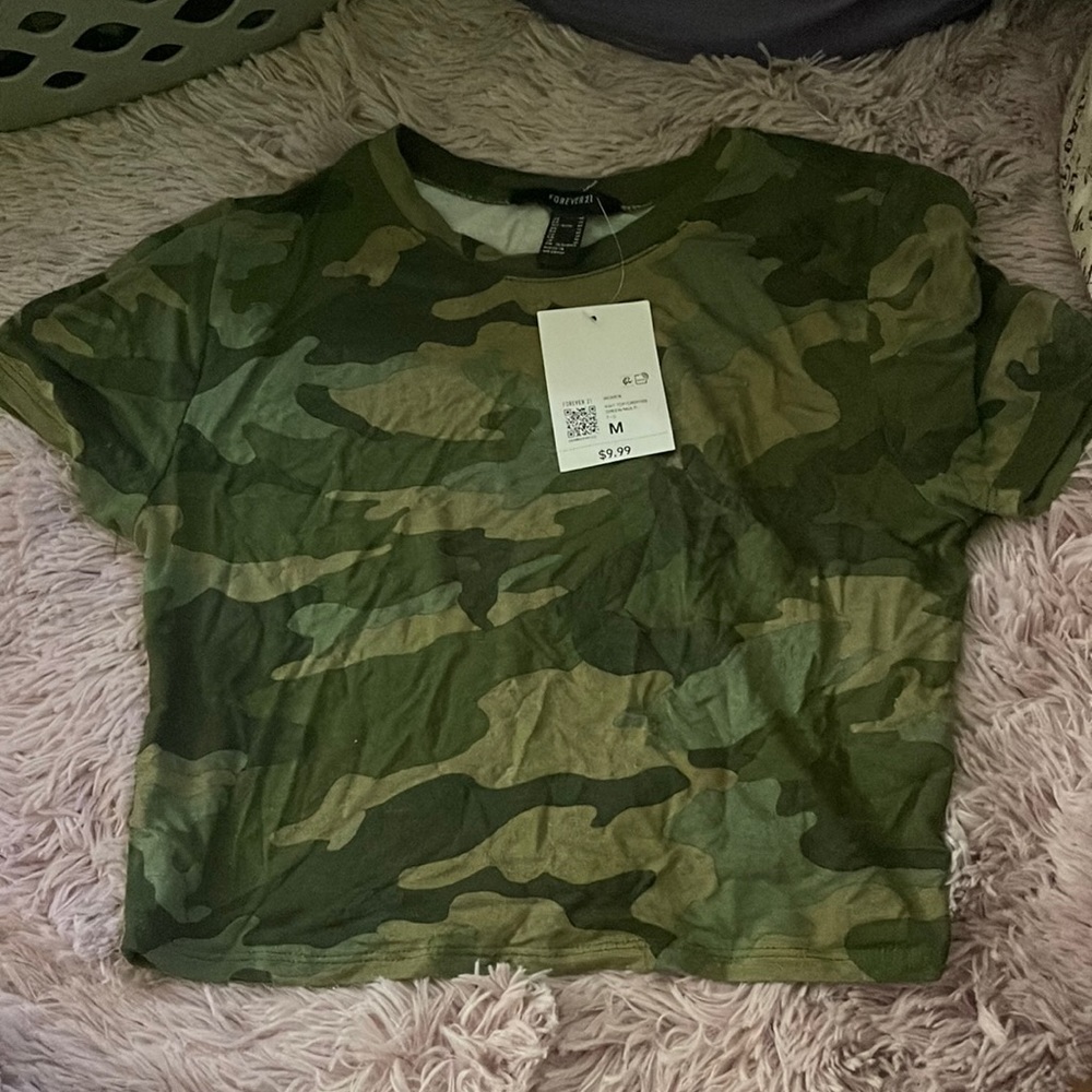 Green Camo Croptop